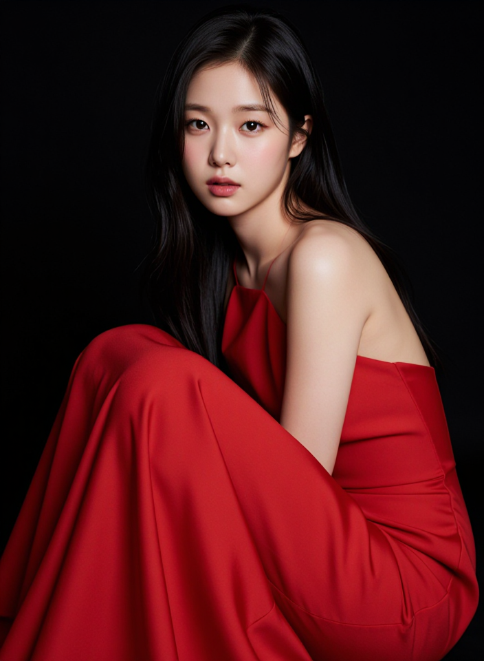 강렬한 체리 레드 드레스