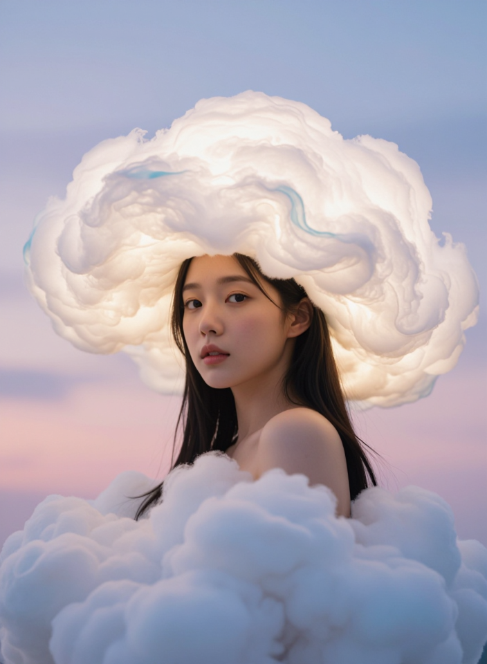 구름 모자 쓴 소녀